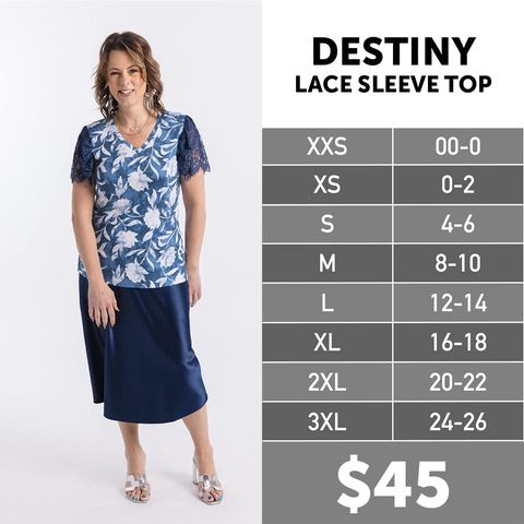 Destiny - Lace Sleeve Top