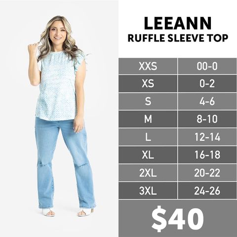 LeeAnn - Ruffle Sleeve Top