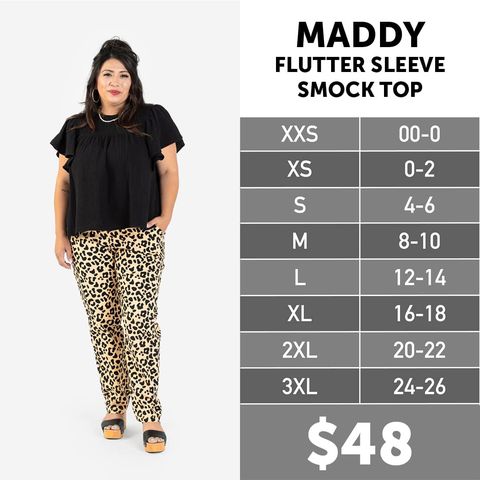 Maddy - Flutter Sleeve Smock Top