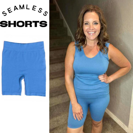 Seamless Short - Solid Coronet Blue Seamless Rib