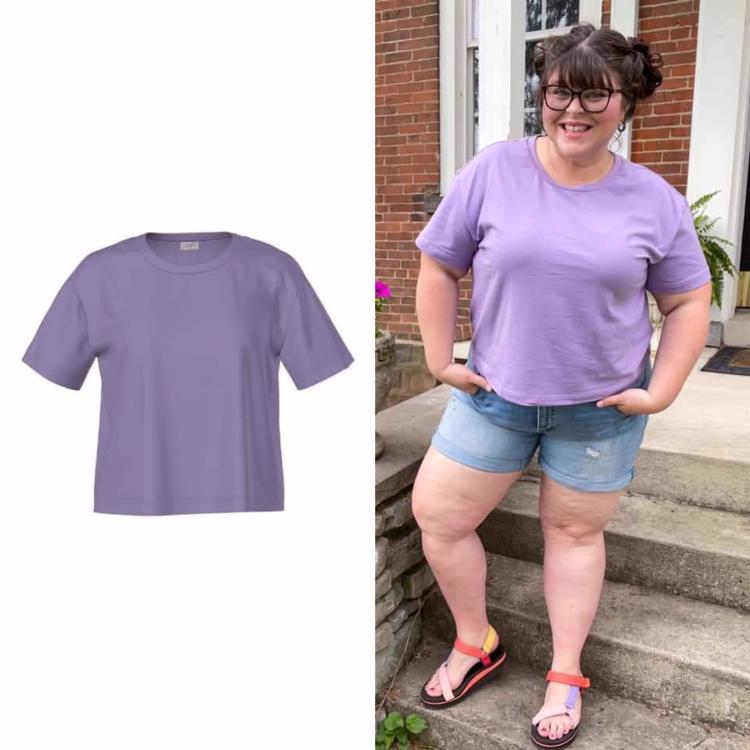 Boxy T - Solid Chalk Violet